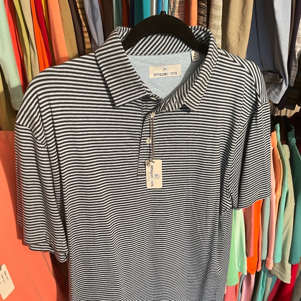 (New) Men’s Polo / Striped Blue / Large